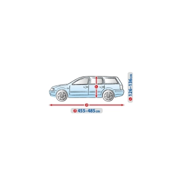 Wodoodporny nieprzemakalny pokrowiec plandeka na samochód Basic Garage XL (Hatchback/Kombi) 455-485 cm